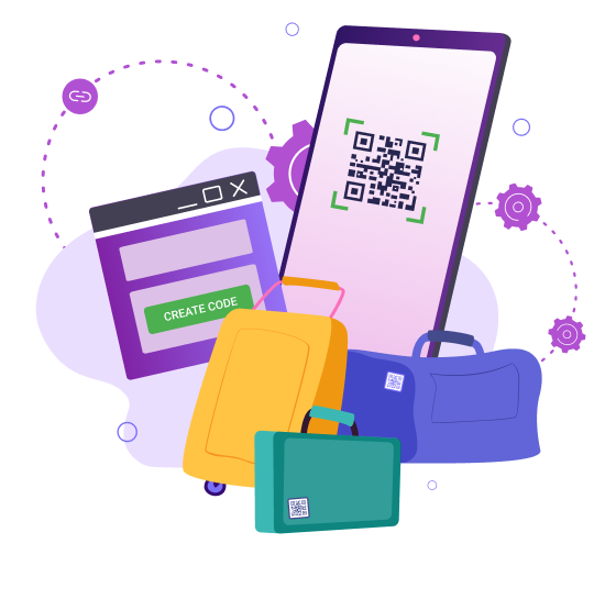 여행 가방 QR 코드